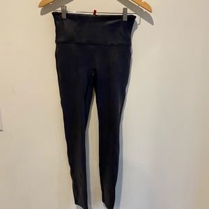 Navy faux leather Spanx - Medium